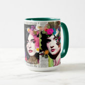 Papier Collage Style Art |  Dames Mok (Voorkant rechts)