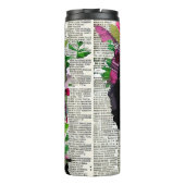 Papier Collage Style Art |  Vrouw Bloemen Thermosbeker (Achterkant)