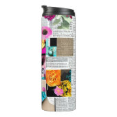 Papier Collage Style Art |   vrouw Thermosbeker (Geroteerd rechts)