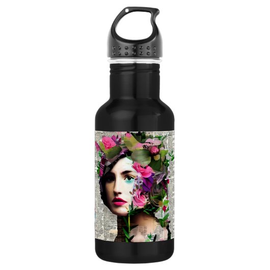 Papier Collage Style Art |  Waterfles (Voorkant)