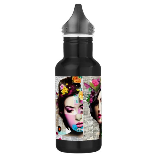 Papier Collage Style Art |  Waterfles (Links)