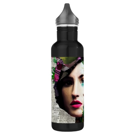 Papier Collage Style Art |  Waterfles (Links)