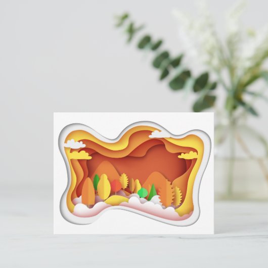 Papier Craft herfst herfst kleuren Briefkaart (Staand voorkant)