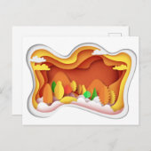 Papier Craft herfst herfst kleuren Briefkaart (Voorkant / Achterkant)