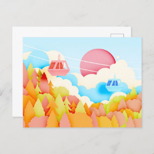 Papier Craft herfst kabelwagens Briefkaart