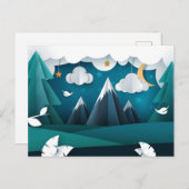 Papier Craft Mountain Night Sky Briefkaart (Voorkant / Achterkant)