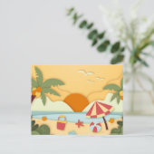 Papier Craft Zomer op het strand Briefkaart (Staand voorkant)