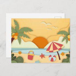 Papier Craft Zomer op het strand Briefkaart