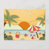 Papier Craft Zomer op het strand Briefkaart (Voorkant)
