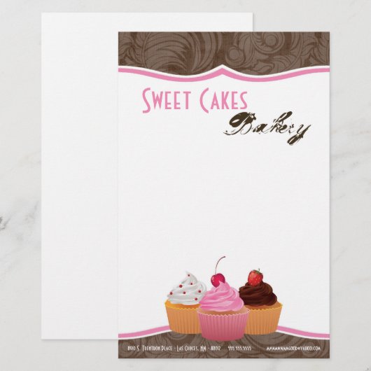 Papier - Cup Cakes Bakkerij Sweet Treats (Voorkant / Achterkant)