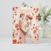 Papier-Cut Bruid en Bruidegom Wedding Gefeliciteer Kaart (Staand voorkant)