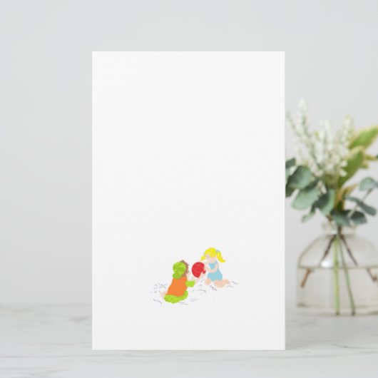 Papier: dag bij de strand briefpapier (Staand voorkant)