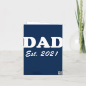 Papier datum navy blauw wit modern kaart (Achterkant)