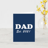 Papier datum navy blauw wit modern kaart (Gele Bloem)