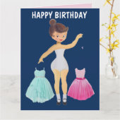PAPIER DOLL 5X7 BIRTHDAY KAART VOOR MEISJE (Gele Bloem)
