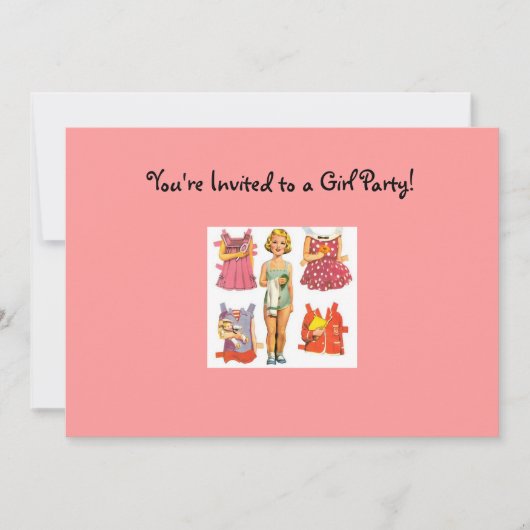 papier Doll-uitnodigingen Kaart (Voorkant)