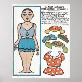Papier Doll, Vrouw Beach, Frankrijk Poster (Voorkant)