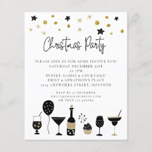 PAPIER   Drink Black Gold-kerstparty uitgenodigd Flyer