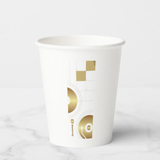 Papier Drink Cup DamienJ logo Papieren Bekers