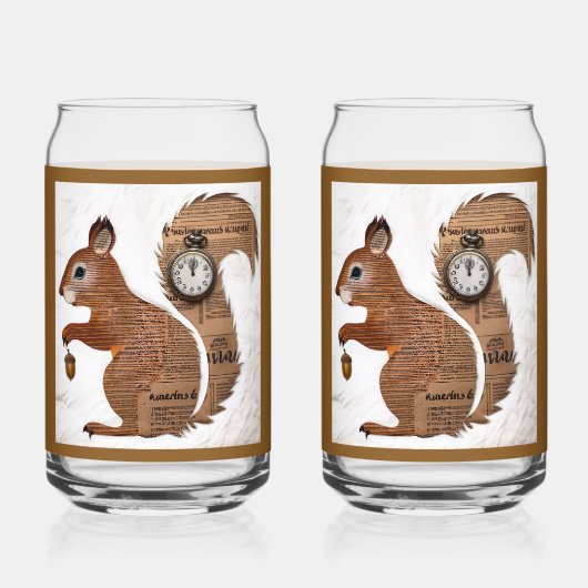 Papier Eekhoorn Frisdrankglas Blikvorm Glas (Voorkant)