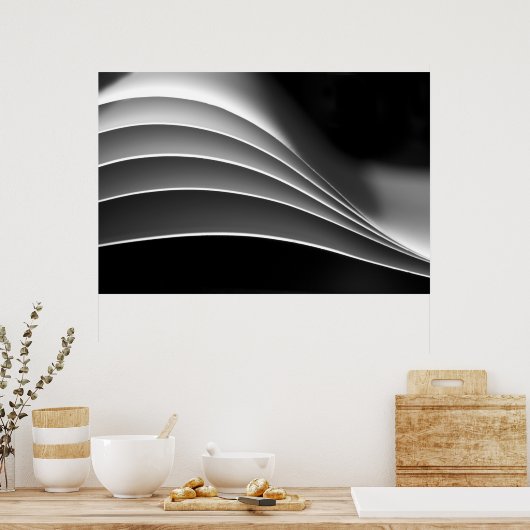 Papier, een ander uitzicht - abstract zwart-wit poster (Keuken)