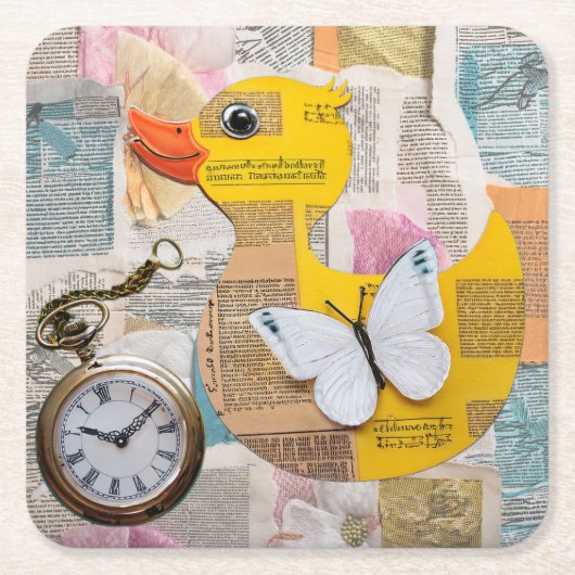 Papier Eend Coaster Kartonnen Onderzetters (Voorkant)