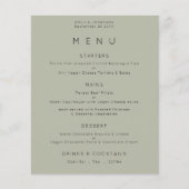 PAPIER | Eenvoudig Bleek Sage Green Wedding Menu (Voorkant)