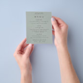 PAPIER | Eenvoudig menu Silvery Sage Green Wedding (Hand)
