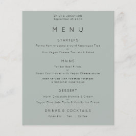 PAPIER | Eenvoudig menu Silvery Sage Green Wedding