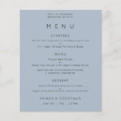 PAPIER | Eenvoudig menu Stusty Blue Wedding (Voorkant)