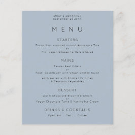 PAPIER | Eenvoudig menu Stusty Blue Wedding