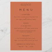 PAPIER | Eenvoudig menu Typografie Terracotta Wedd (Voorkant)