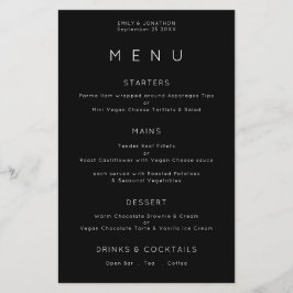 PAPIER | Eenvoudig menu Typografie White Black Wed