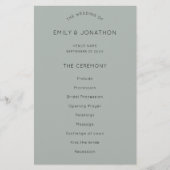 PAPIER | Eenvoudig Silvery Sage Green Wedding Prog Flyer (Voorkant)