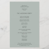 PAPIER | Eenvoudig Silvery Sage Green Wedding Prog Flyer (Achterkant)