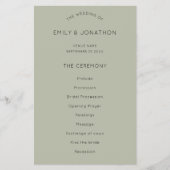 PAPIER | Eenvoudig 'Soft Sage Green Wedding'-progr Flyer (Voorkant)