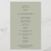 PAPIER | Eenvoudig 'Soft Sage Green Wedding'-progr Flyer (Achterkant)
