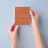 PAPIER | Eenvoudig tekstmenu Terracotta Wedding Flyer (Hand)
