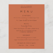 PAPIER | Eenvoudig tekstmenu Terracotta Wedding Flyer (Voorkant)