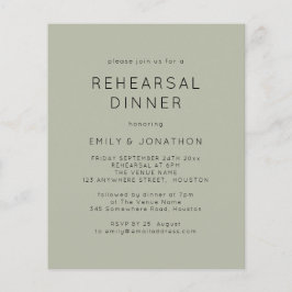 PAPIER Eenvoudige Zachte Sage-repetitie Dinner Uit Flyer