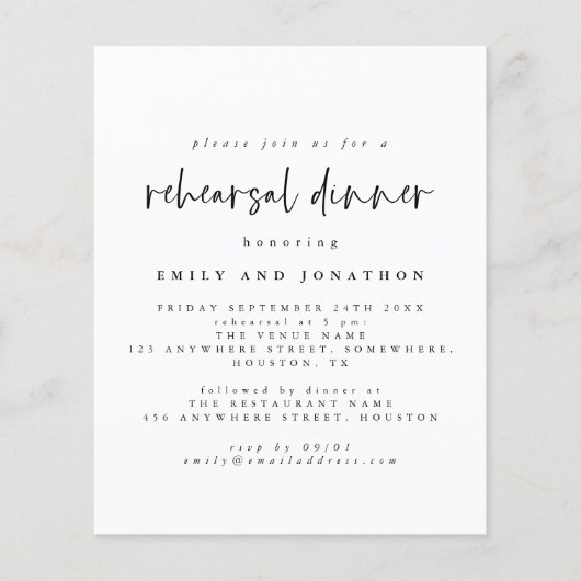 PAPIER | Eenvoudige zwarte witte repetitie nodigt  Flyer (Voorkant)