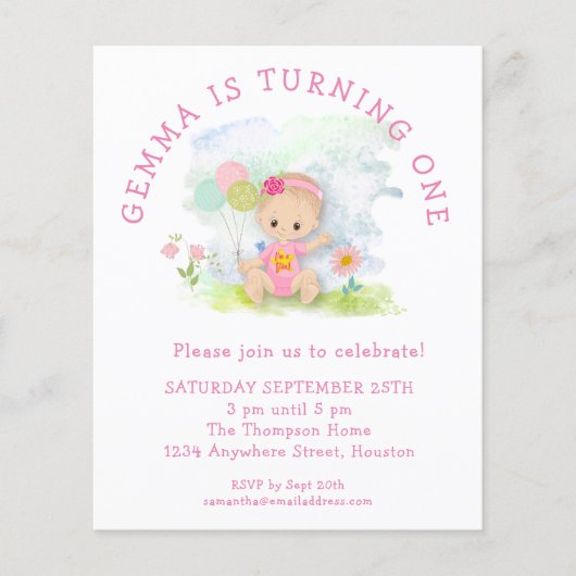 PAPIER | Eerste uitnodiging van Girl Pink Flyer (Voorkant)