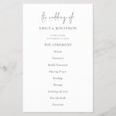 PAPIER | Elegant Text Black White Wedding Programm Flyer (Voorkant)