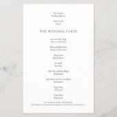 PAPIER | Elegant Text Black White Wedding Programm Flyer (Achterkant)