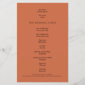 PAPIER | Elegant Text Terracotta Wedding Programme Flyer (Achterkant)