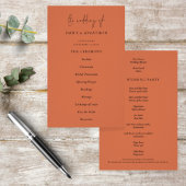 PAPIER | Elegant Text Terracotta Wedding Programme Flyer