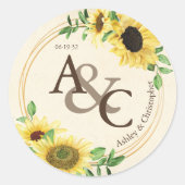  papier · Elegante moderne bruiloft Ronde Sticker (Voorkant)