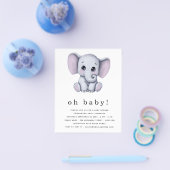 PAPIER Elephant Gender Neutraal Baby shower Uitnod Flyer (Enkel)
