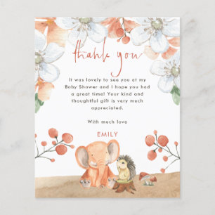 PAPIER   Elephant Hedgel Dankjewel Baby shower Flyer