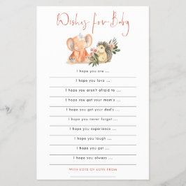 PAPIER | Elephant Wishes for Baby shower Flyer